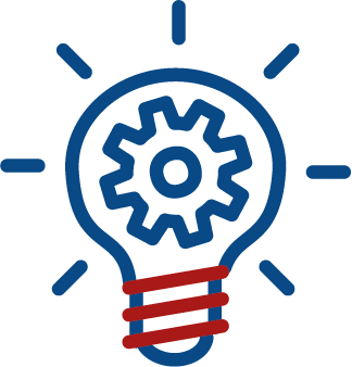 Icon Glühlampe mit Zahnrad innen